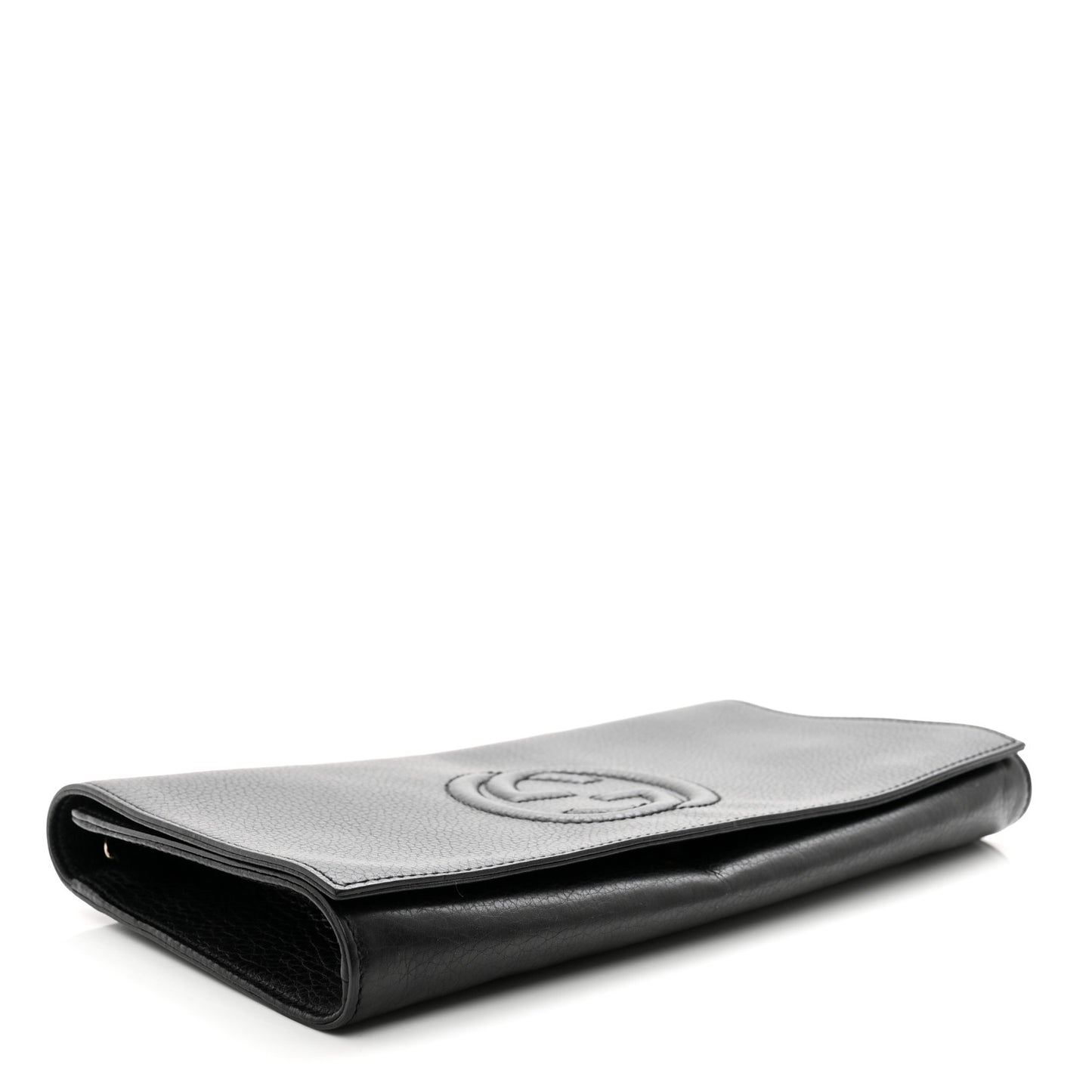 Pebbled Calfskin Medium Soho Clutch Black