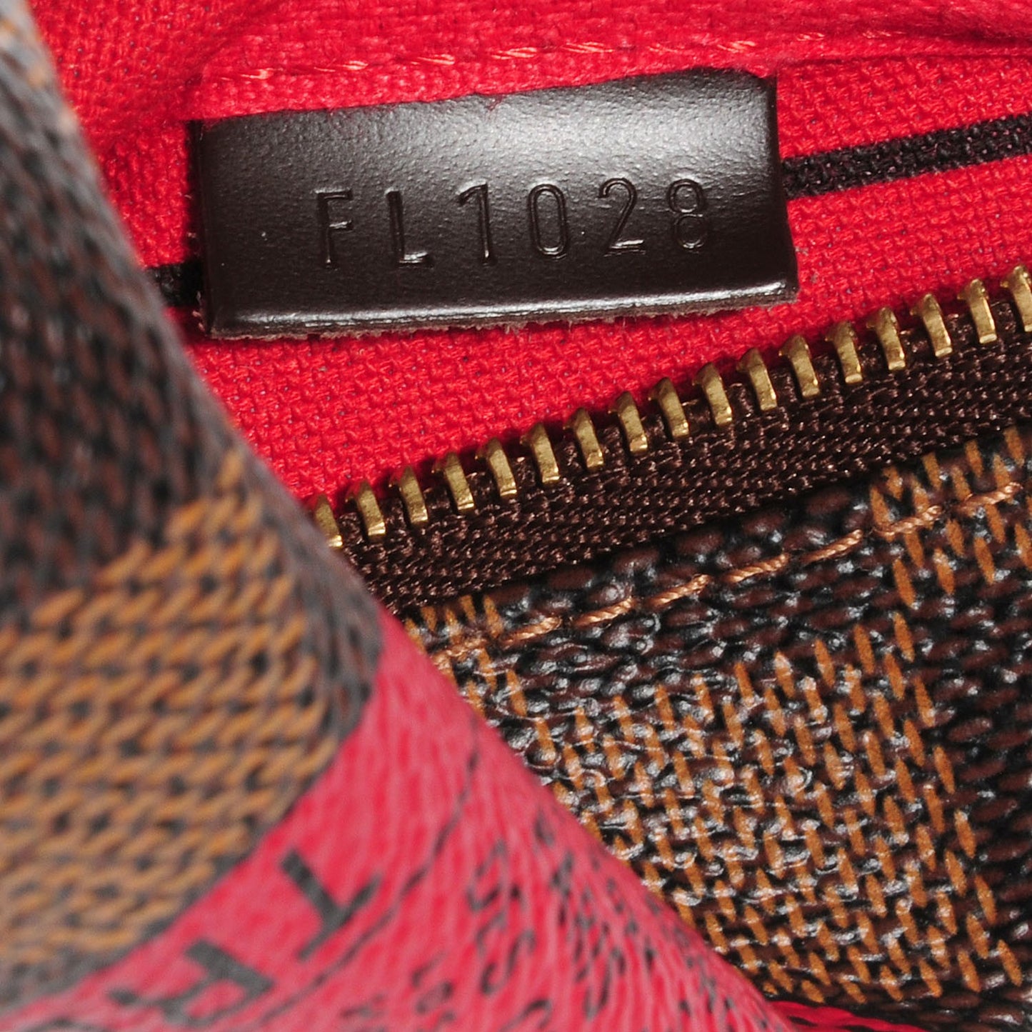 Damier Ebene Complice Trunks and Bags Mini Pochette Accessories Red