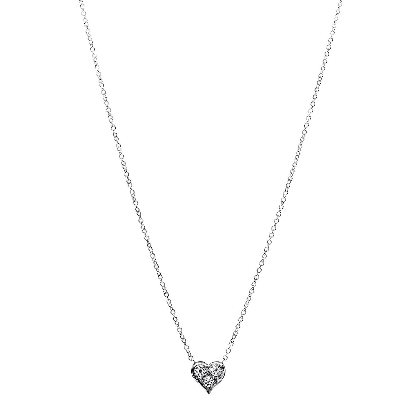 Platinum Diamond Heart Pendant Necklace