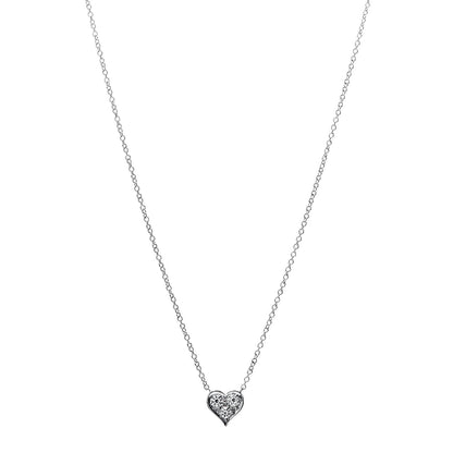 Tiffany Platinum Diamond Heart Pendant Necklace 1 of 5