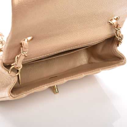 Chanel Pearly Caviar Quilted Mini Rectangular Flap Gold 5 of 8