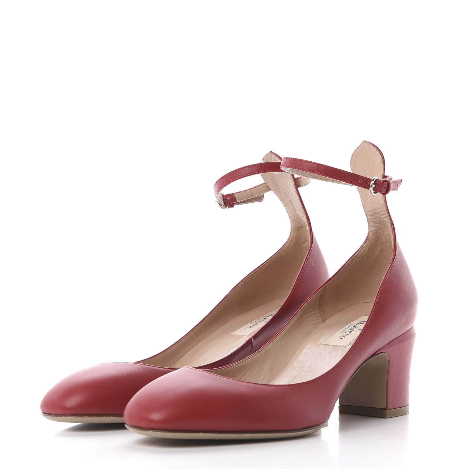 Valentino Garavani Calfskin Tan-Go Mary Jane 60mm Pumps 38 Red 3 of 10