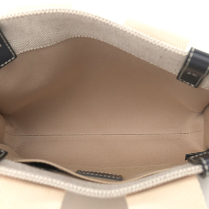Chloe Cotton Calfskin Small Woody Ribbon Tote White Blue 5 of 10