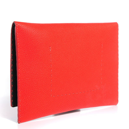 Fendi Calfskin Selleria Alda Colorblock Clutch Poppy 3 of 10