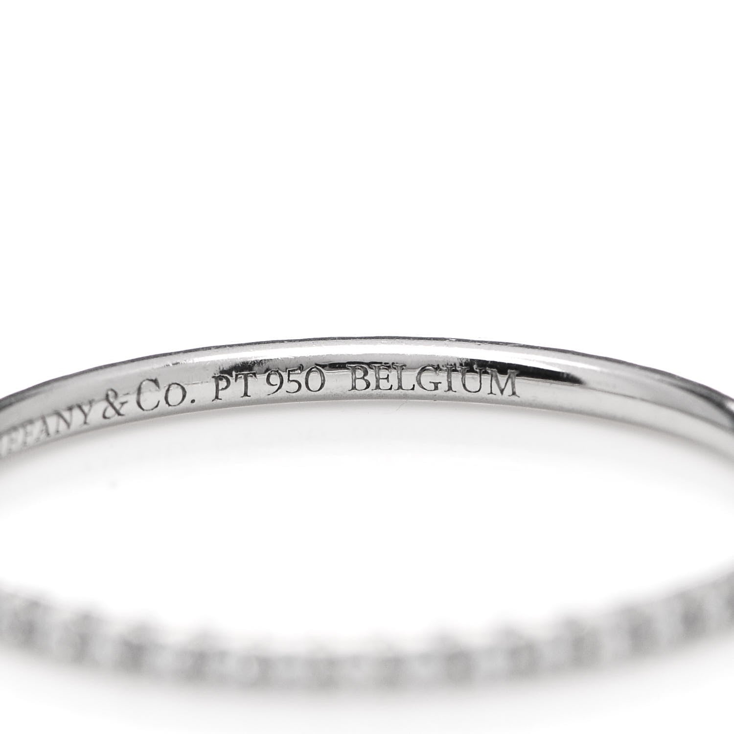 Tiffany Platinum Diamond .36ctw Soleste Eternity Band Ring 56 7.5 5 of 6