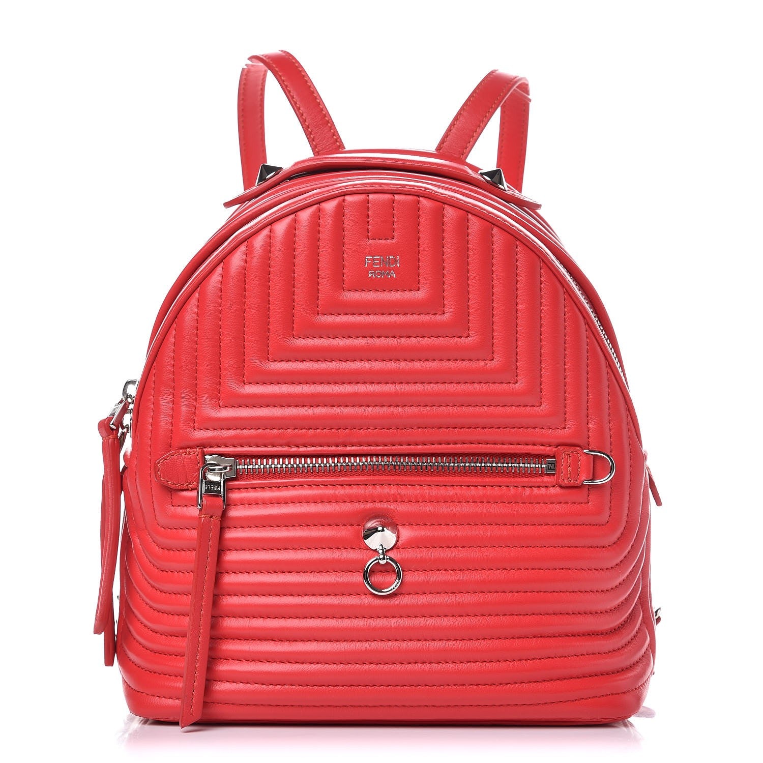 Fendi Shiny Nappa Trapuntata Mini Backpack Papavero 1 of 10