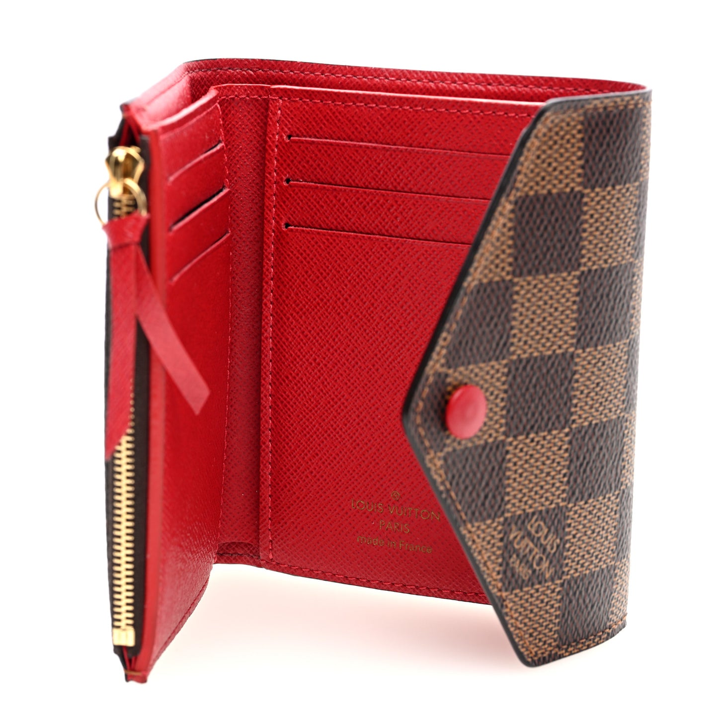 Damier Ebene Victorine Wallet Red