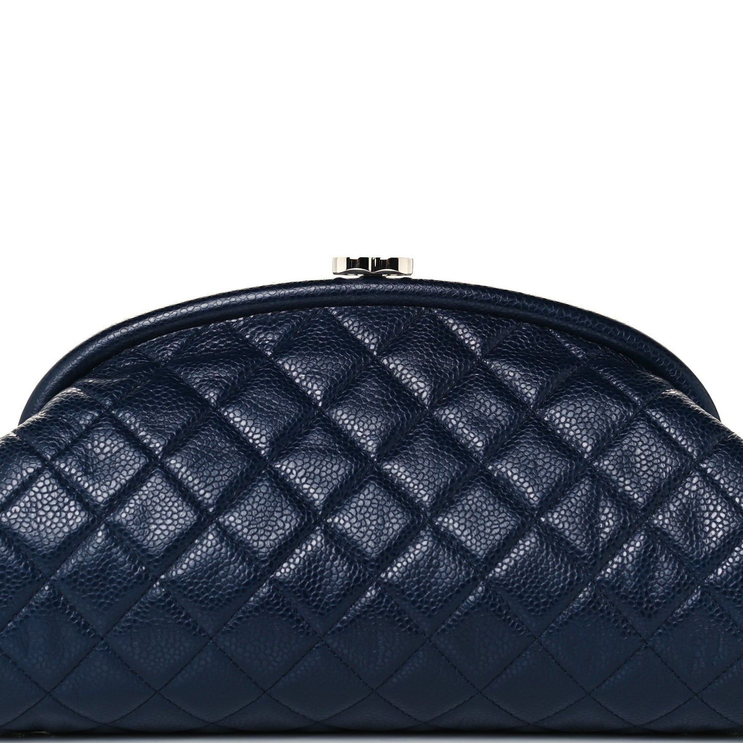 Caviar Quilted Timeless Clutch Dark Blue