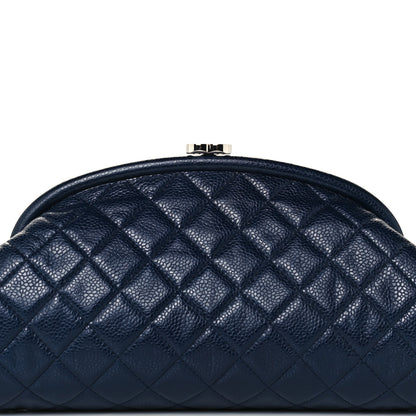 Chanel Caviar Quilted Timeless Clutch Dark Blue 8 of 11