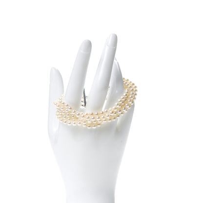 Tiffany Sterling Silver Pearl 4.5mm Ziegfeld 5 Strand Bracelet 2 of 5