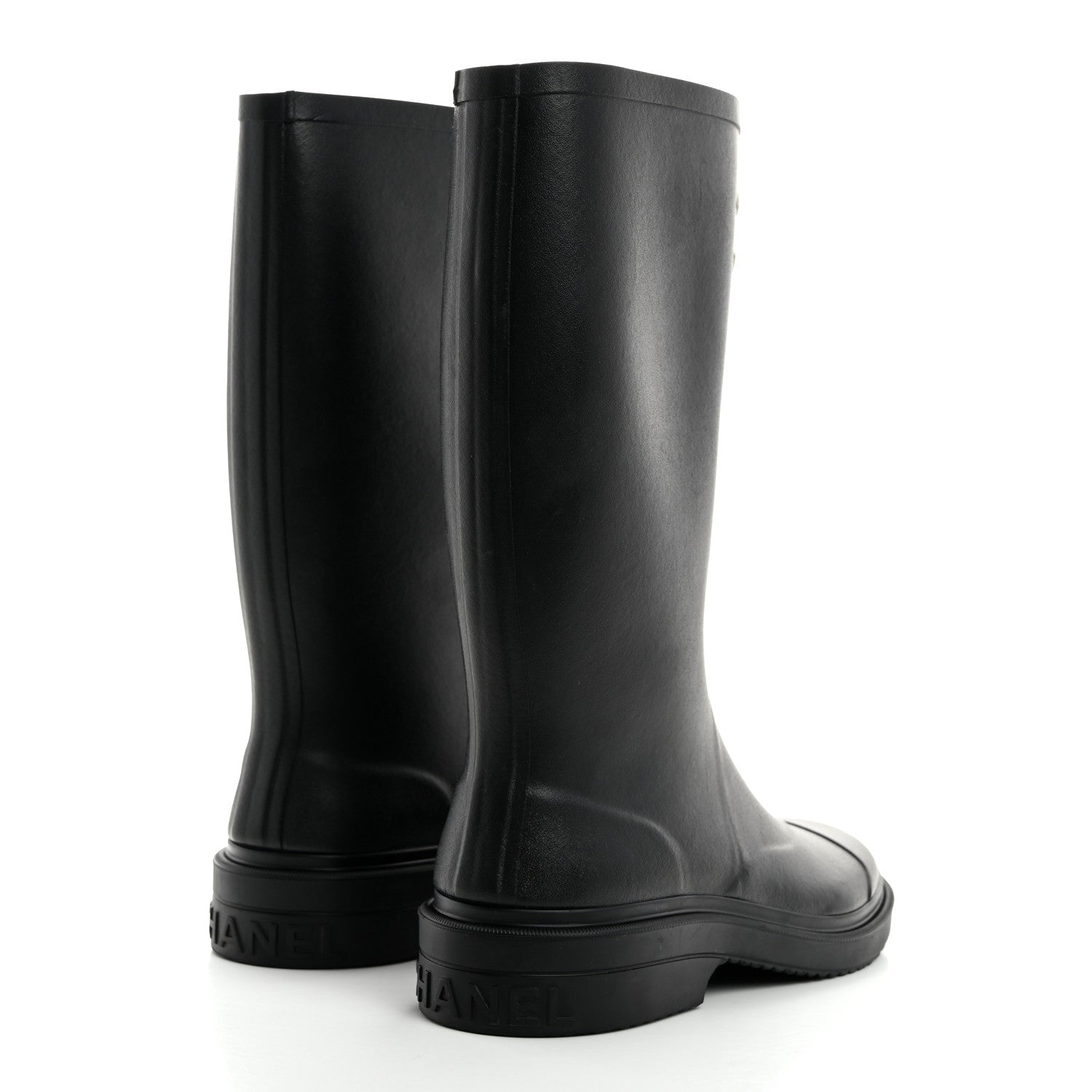 Chanel Caoutchouk CC High Boots 40 Black 4 of 9