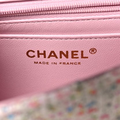 Chanel Tweed Quilted Mini Rectangular Flap White Pink Green Blue 6 of 11
