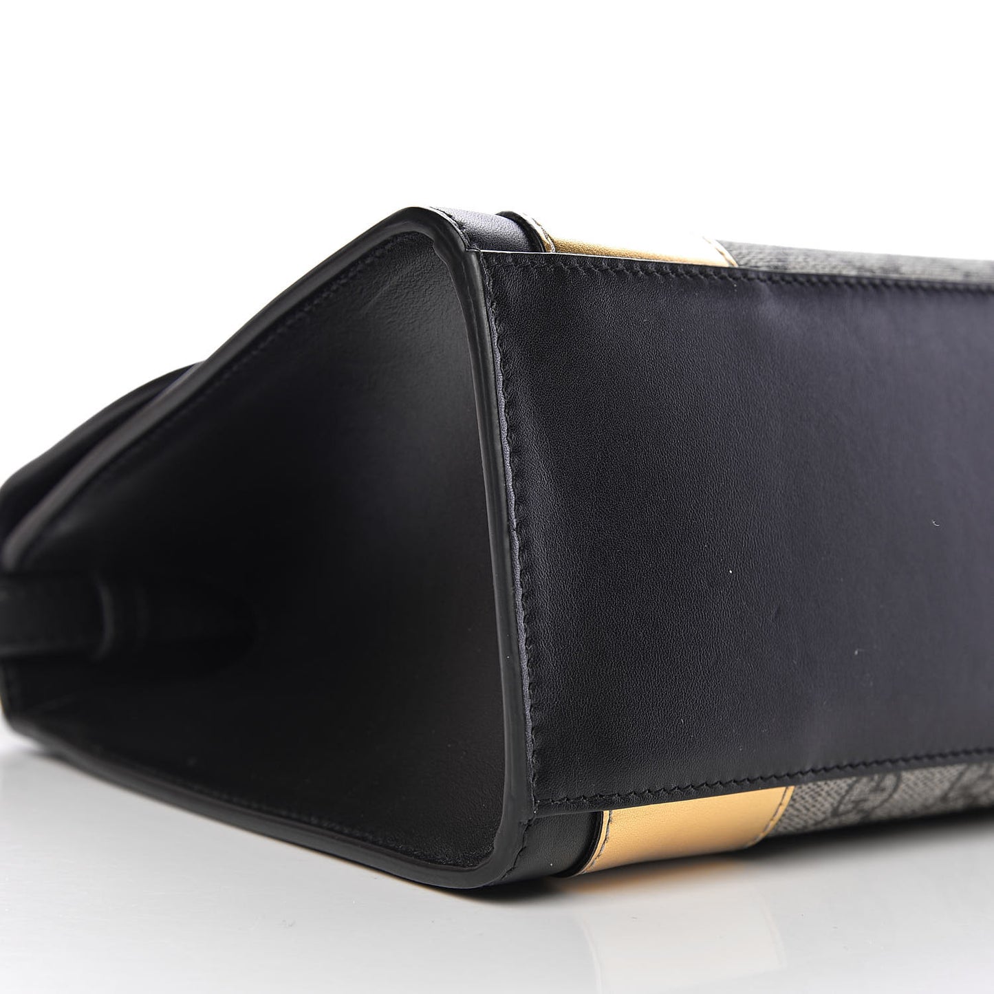 GG Supreme Monogram Small Osiride Top Handle Bag Black Gold