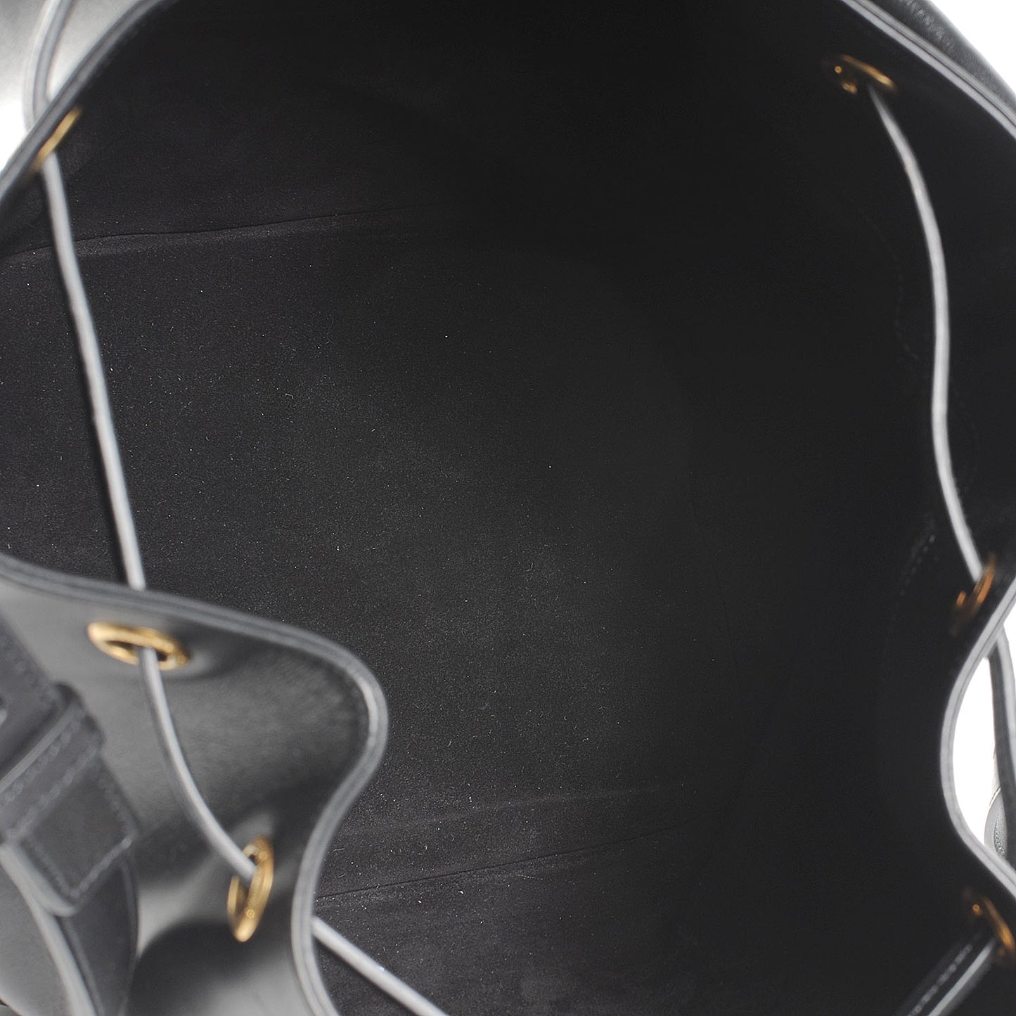 Leather Seau Bucket Bag Medium Black