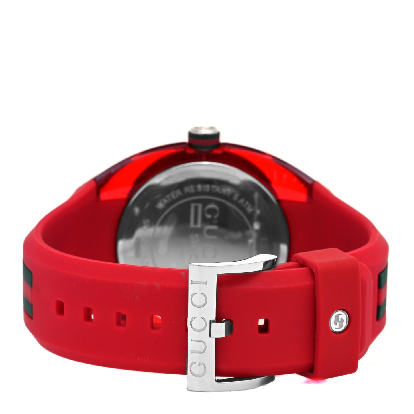 Stainless Steel Rubber 46mm Sync Web Quartz Watch Red