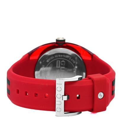 Gucci Stainless Steel Rubber 46mm Sync Web Quartz Watch Red 3 of 5