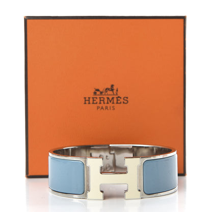 Hermes Enamel Wide Clic Clac H Bracelet GM Aigue Marine 6 of 6