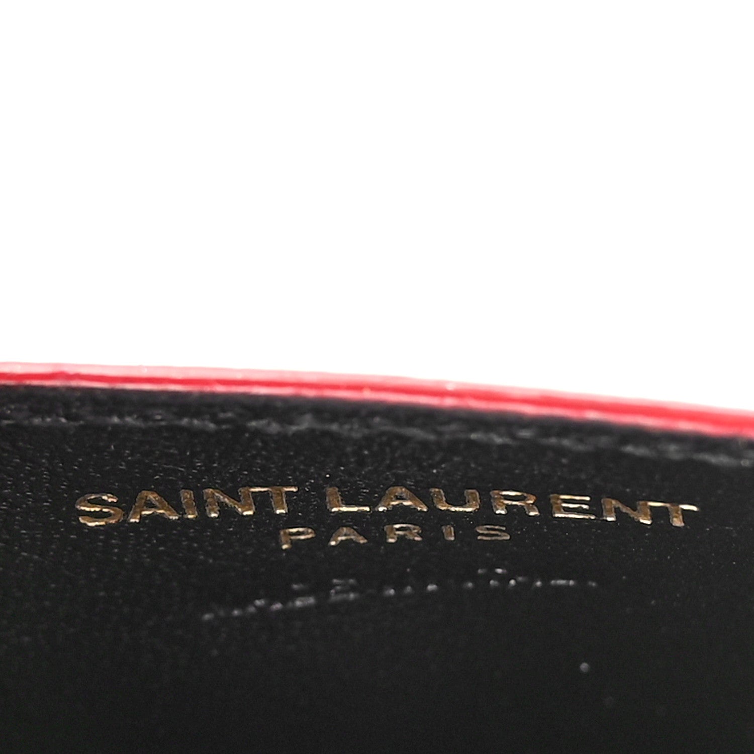 Saint Laurent Grain De Poudre Matelasse Chevron Monogram Credit Card Case New Red 6 of 9