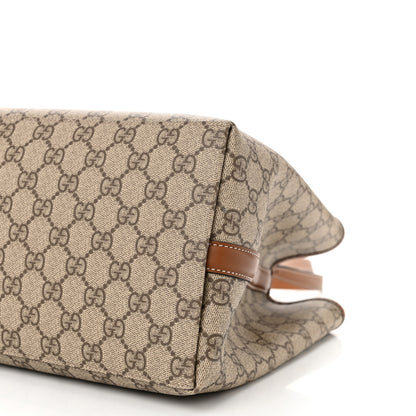 Gucci GG Supreme Monogram Emblem Large Tote Bag Beige Dark Brown 10 of 10