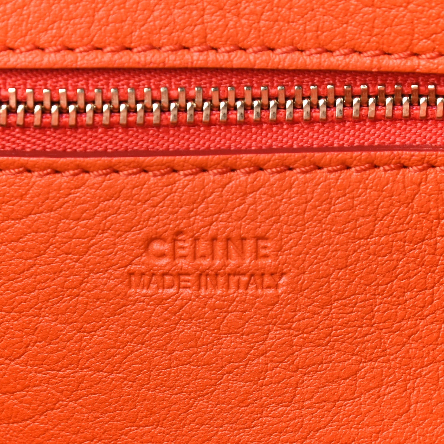 Celine Crisped Calfskin Small Tie Knot Tote Bright Orange 7 of 15