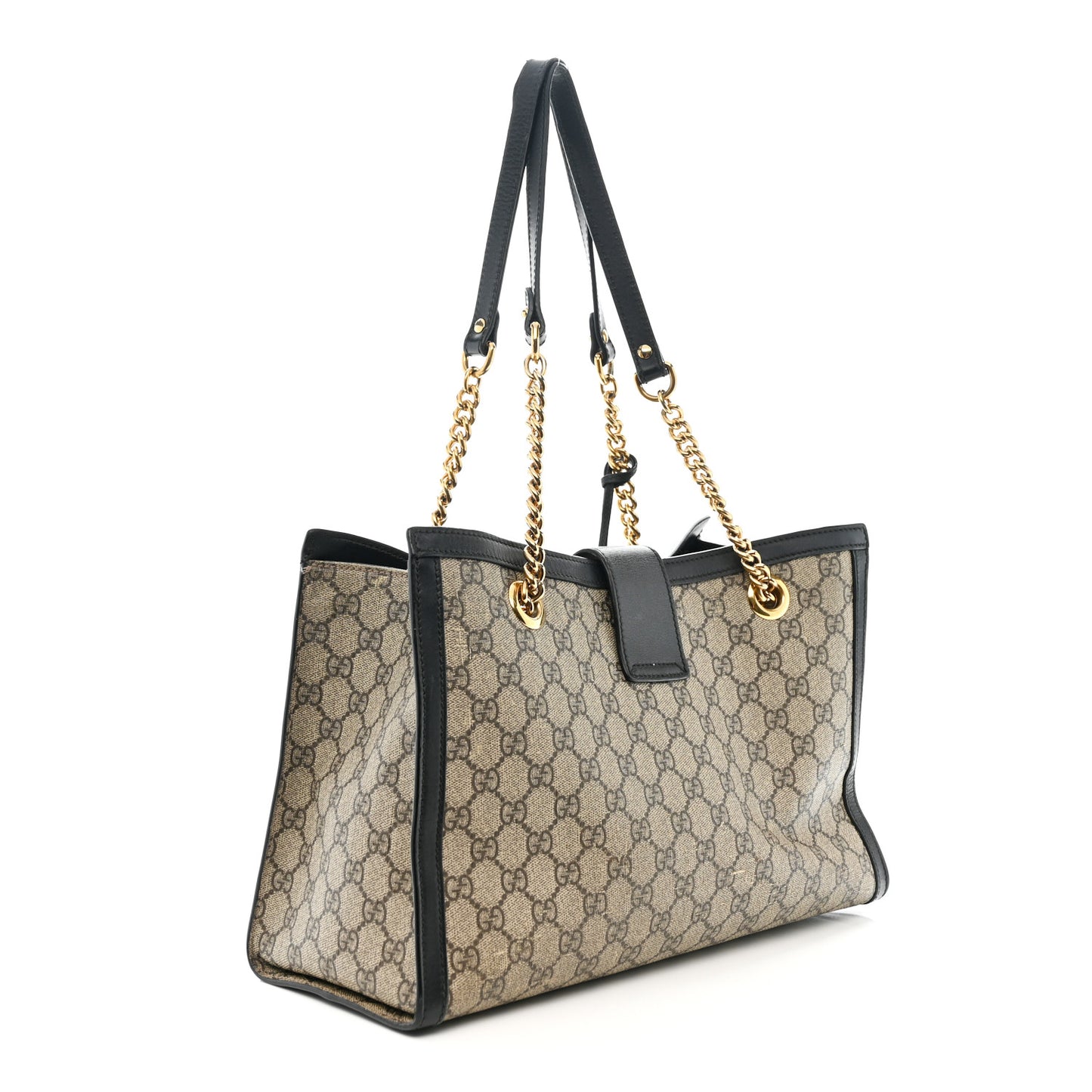 GG Supreme Monogram Medium Padlock Tote Black