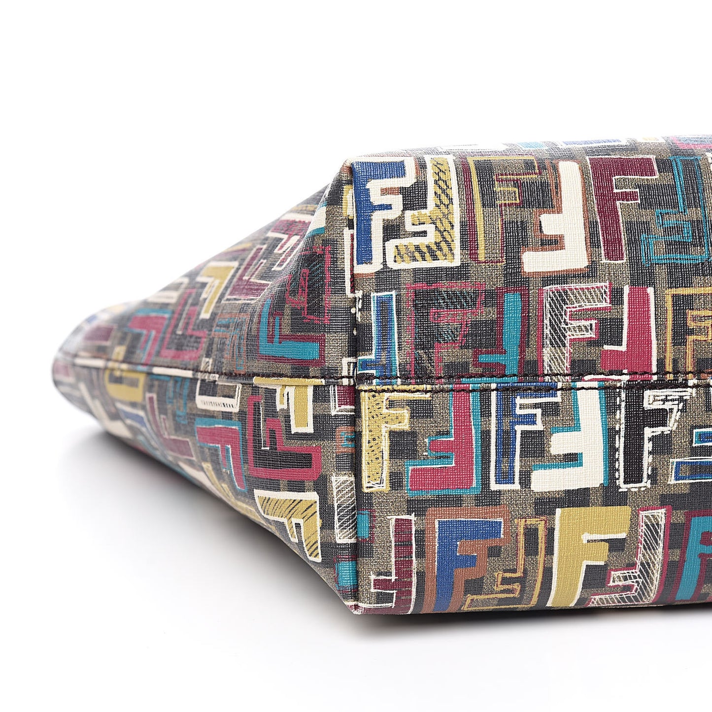 Zucca Spalmati Vitello FF Multicolor Medium Roll Tote Tobacco Multicolor Marrone