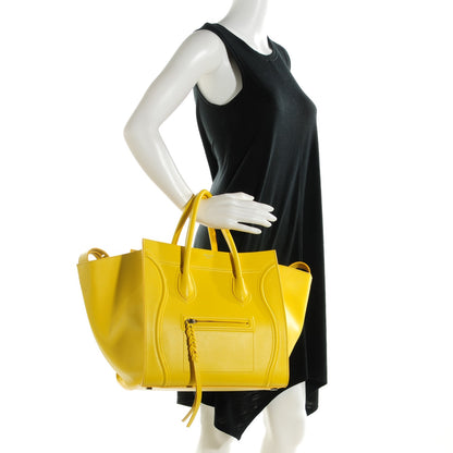 Celine Supple Calfskin Medium Phantom Luggage Sun Yellow 2 of 8