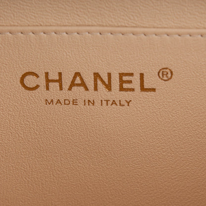 Chanel Lambskin Quilted Clutch With Chain Flap Beige Clair 6 of 8