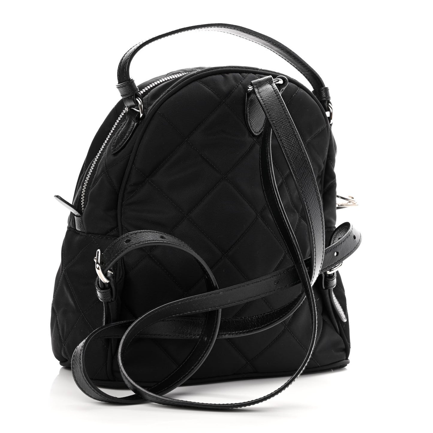 Nylon Tessuto Impuntu Quilted Backpack Black