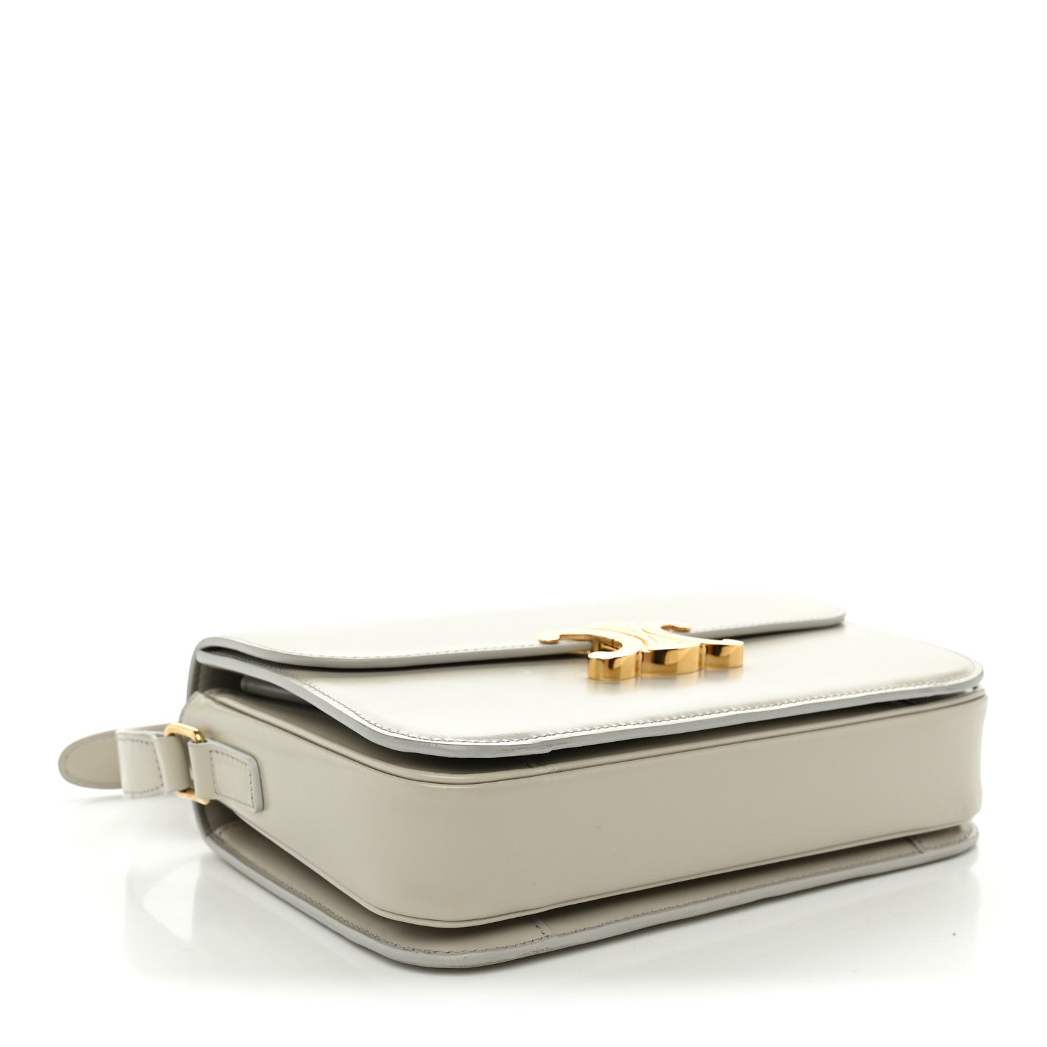Celine Shiny Calfskin Medium Triomphe Chalk 4 of 10
