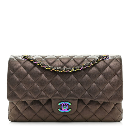 Chanel Iridescent Goatskin Quilted Medium Double Flap Bronze 1 of 10