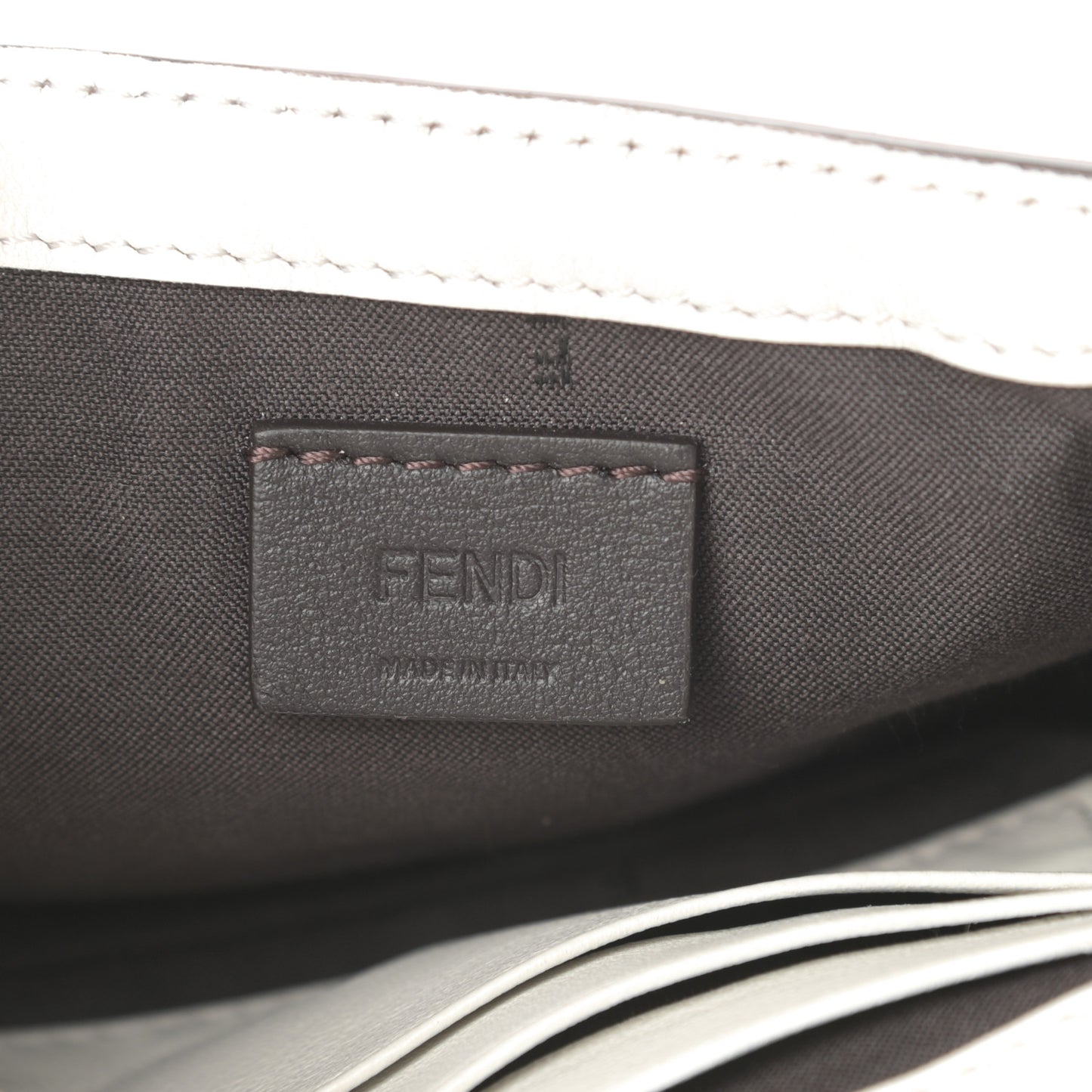 Nappa FF 1974 Embossed Mini Baguette White