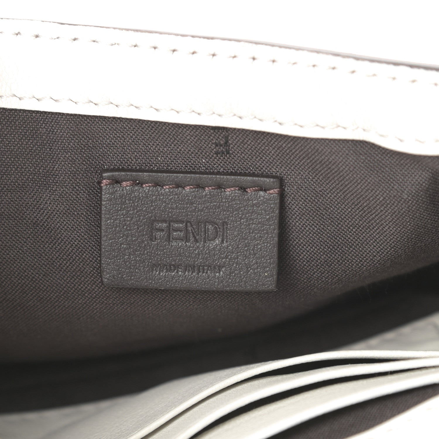 Fendi Nappa FF 1974 Embossed Mini Baguette White 6 of 11