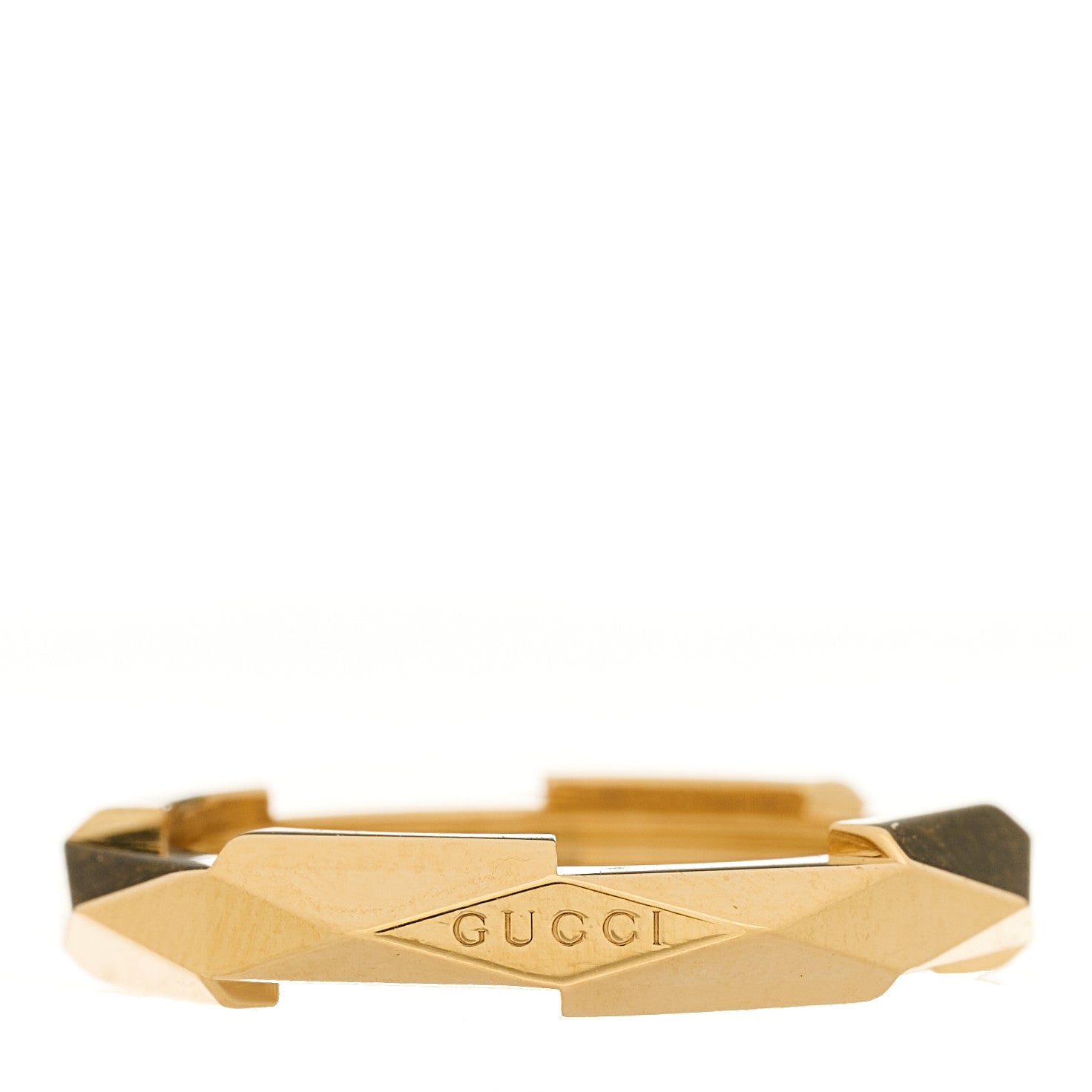 Gucci 18K Yellow Gold Link To Love Striped Ring 53 6.25 1 of 6