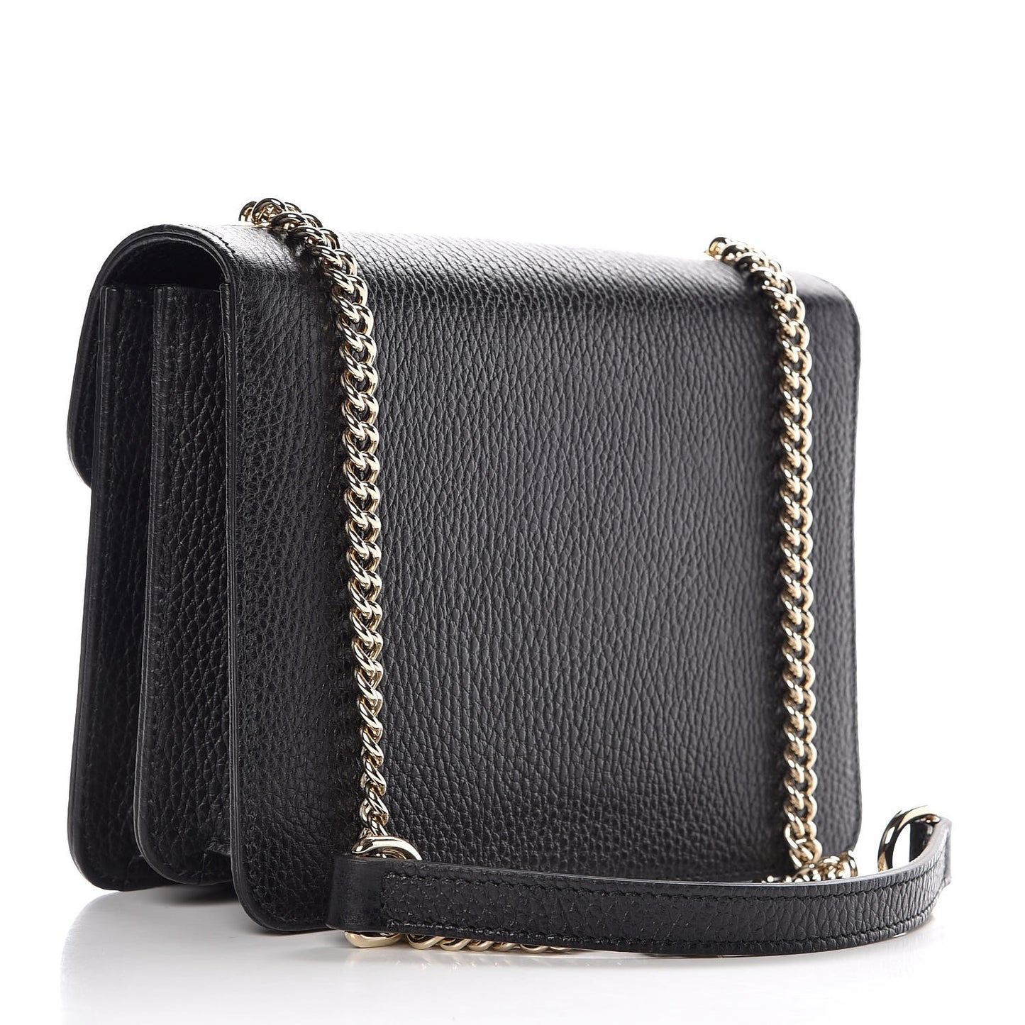 Dollar Calfskin Small Interlocking G Shoulder Bag Black