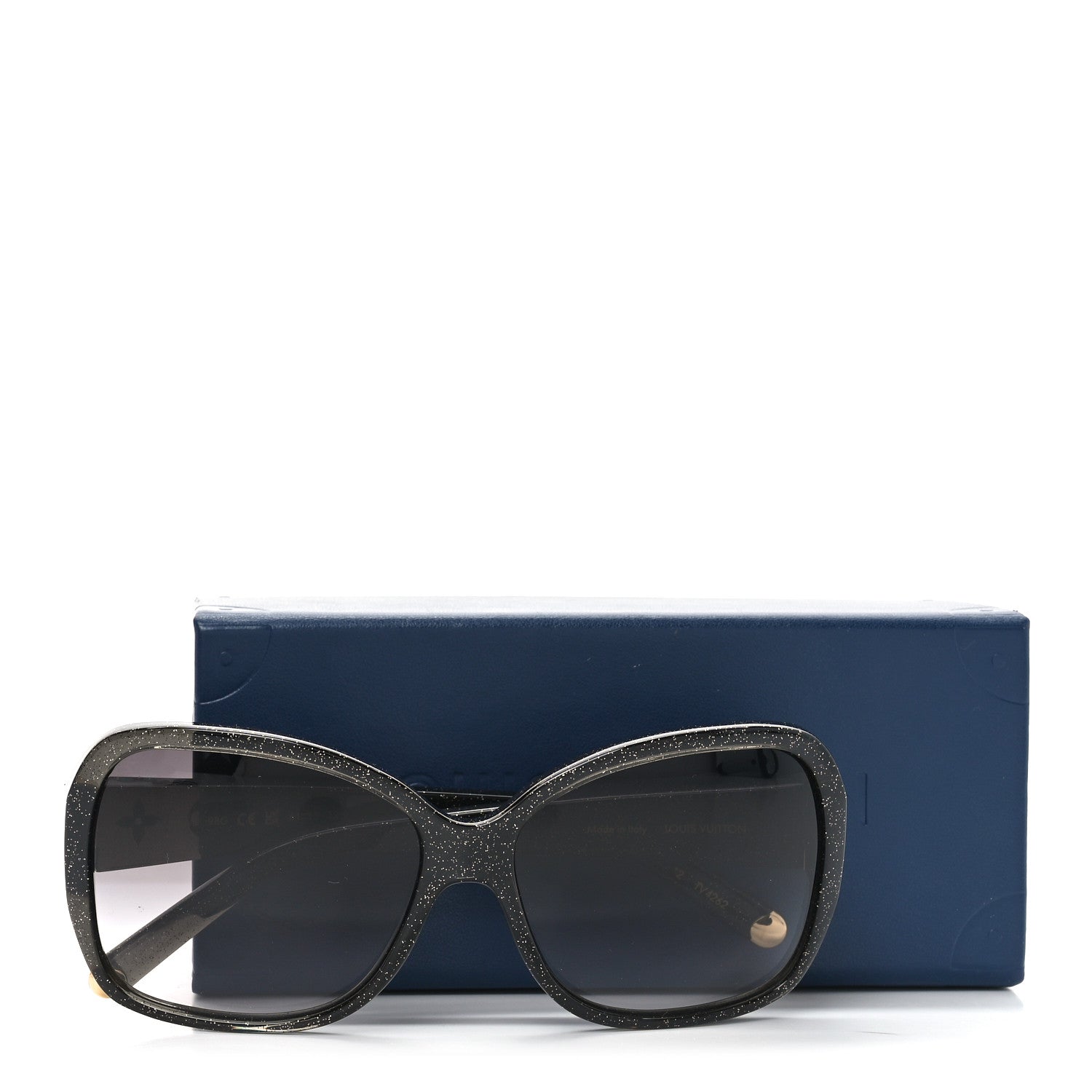 Louis Vuitton Acetate Obsession Round Sunglasses Z1855W Black Glitter 7 of 7