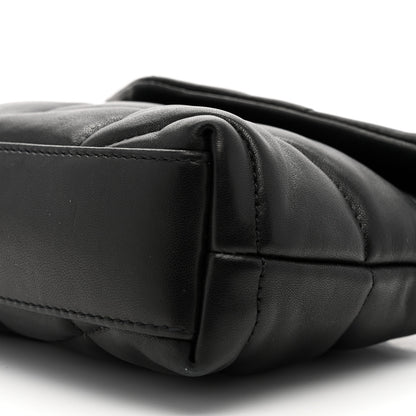 Saint Laurent Lambskin Monogram Loulou Puffer Pouch Clutch Black 9 of 9