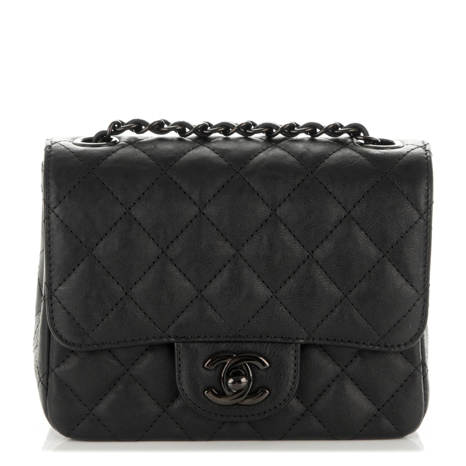 Chanel Calfskin Quilted Mini Square Flap So Black 1 of 7