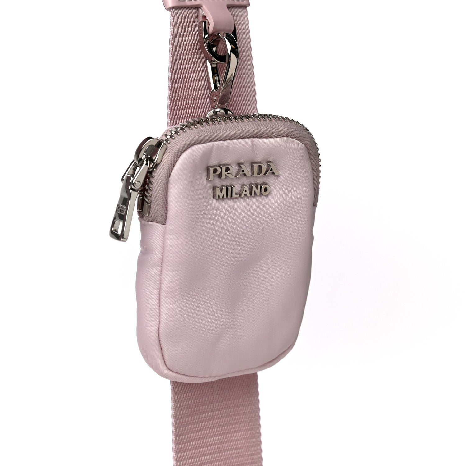 Prada Re-Nylon Spazzolato Double Pocket Buckle Shoulder Bag Alabastro 9 of 10