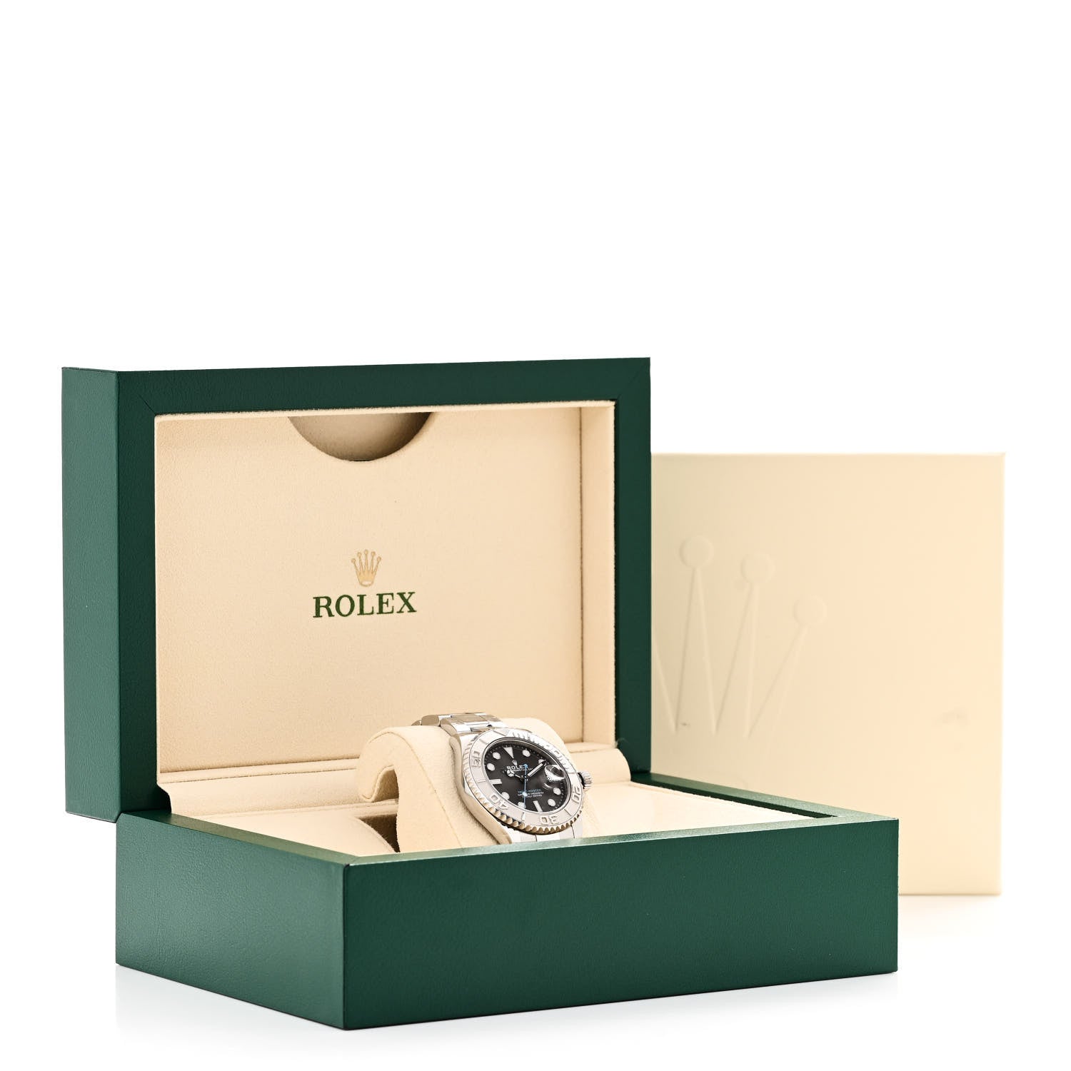 Rolex Stainless Steel Platinum 37mm Oyster Perpetual Date Yacht-Master Watch Slate 268622 6 of 6