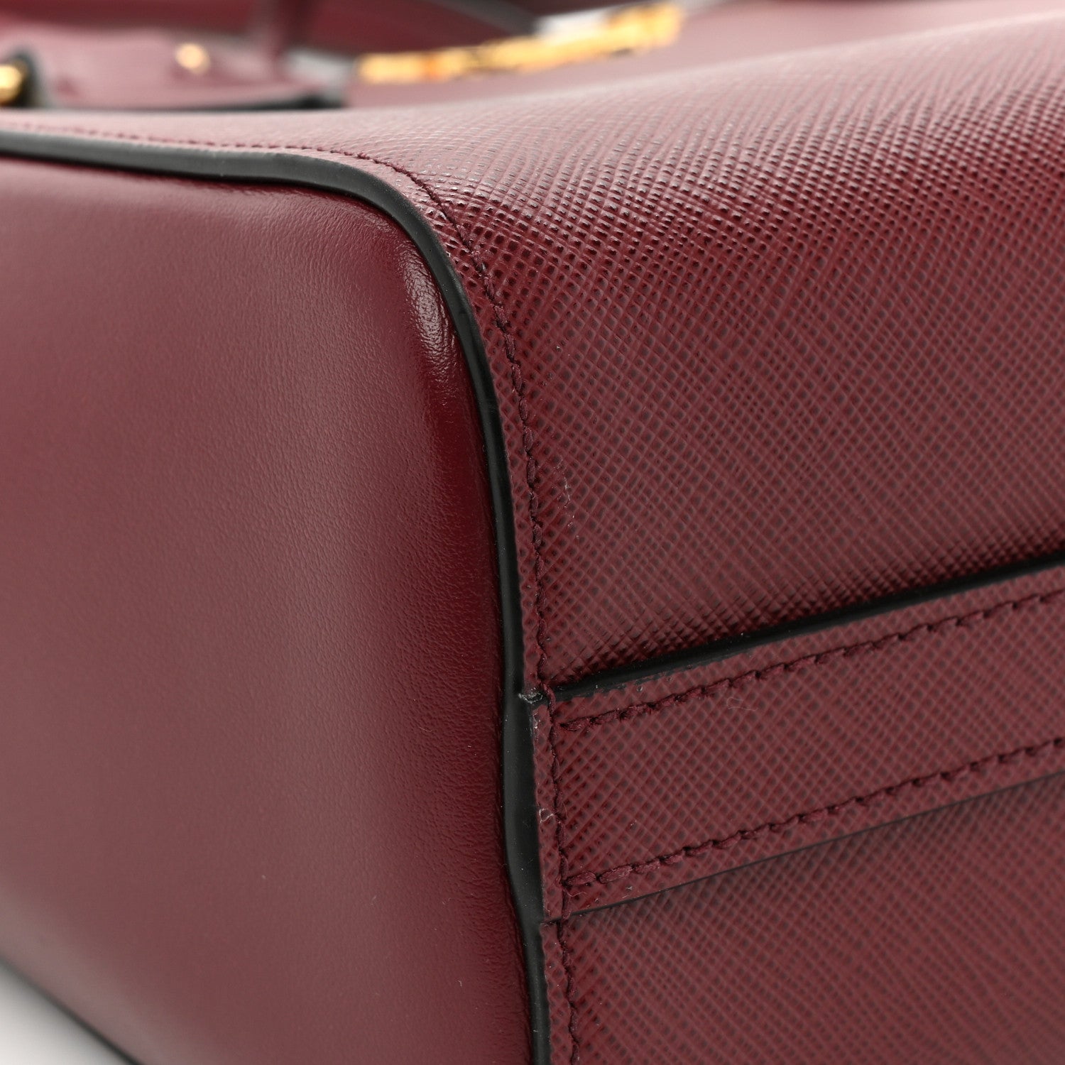 Prada Saffiano Soft Calfskin Small Zippered Tote Cerise 9 of 9