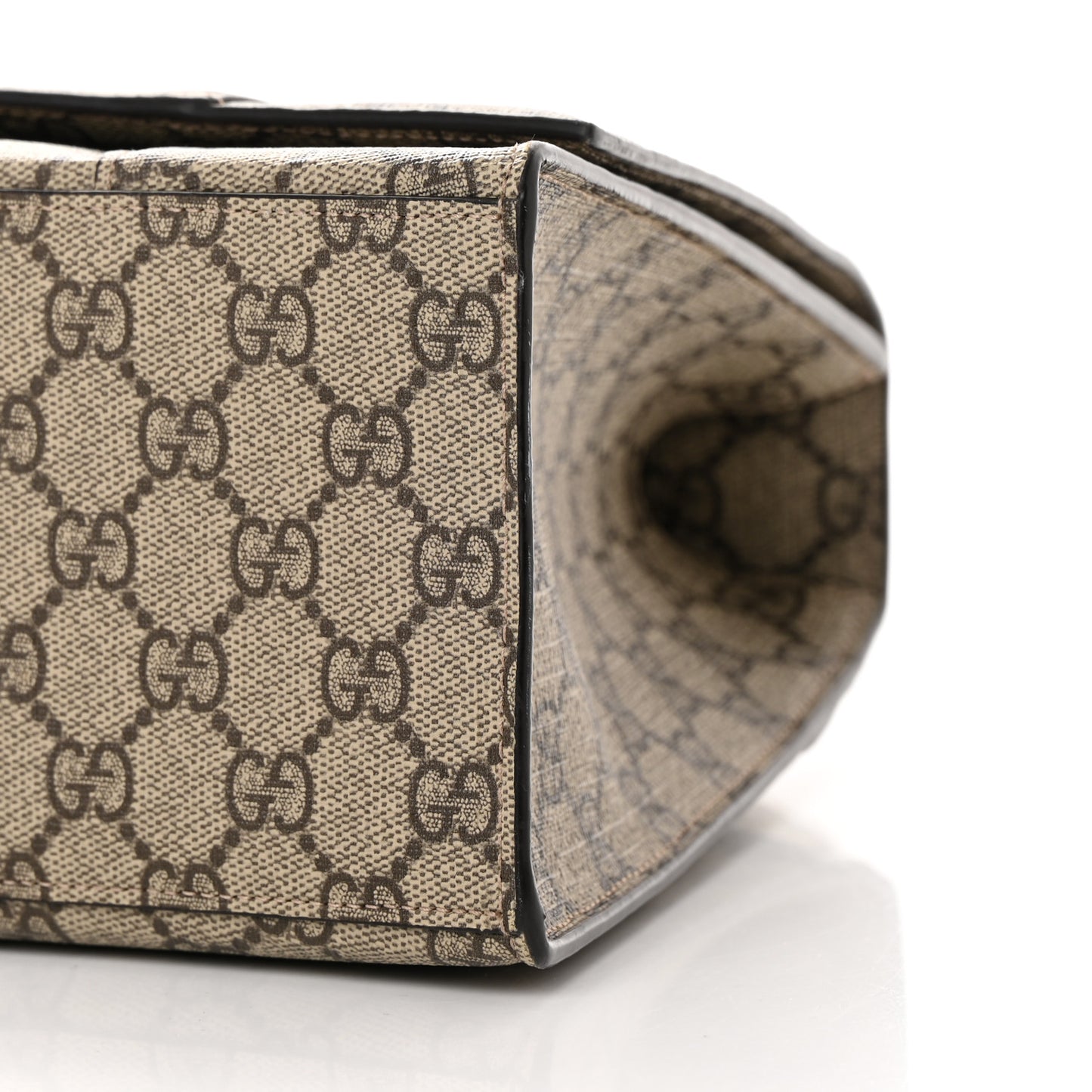 X GUCCI GG Supreme Monogram Medium Hourglass Top Handle Bag Beige Ebony