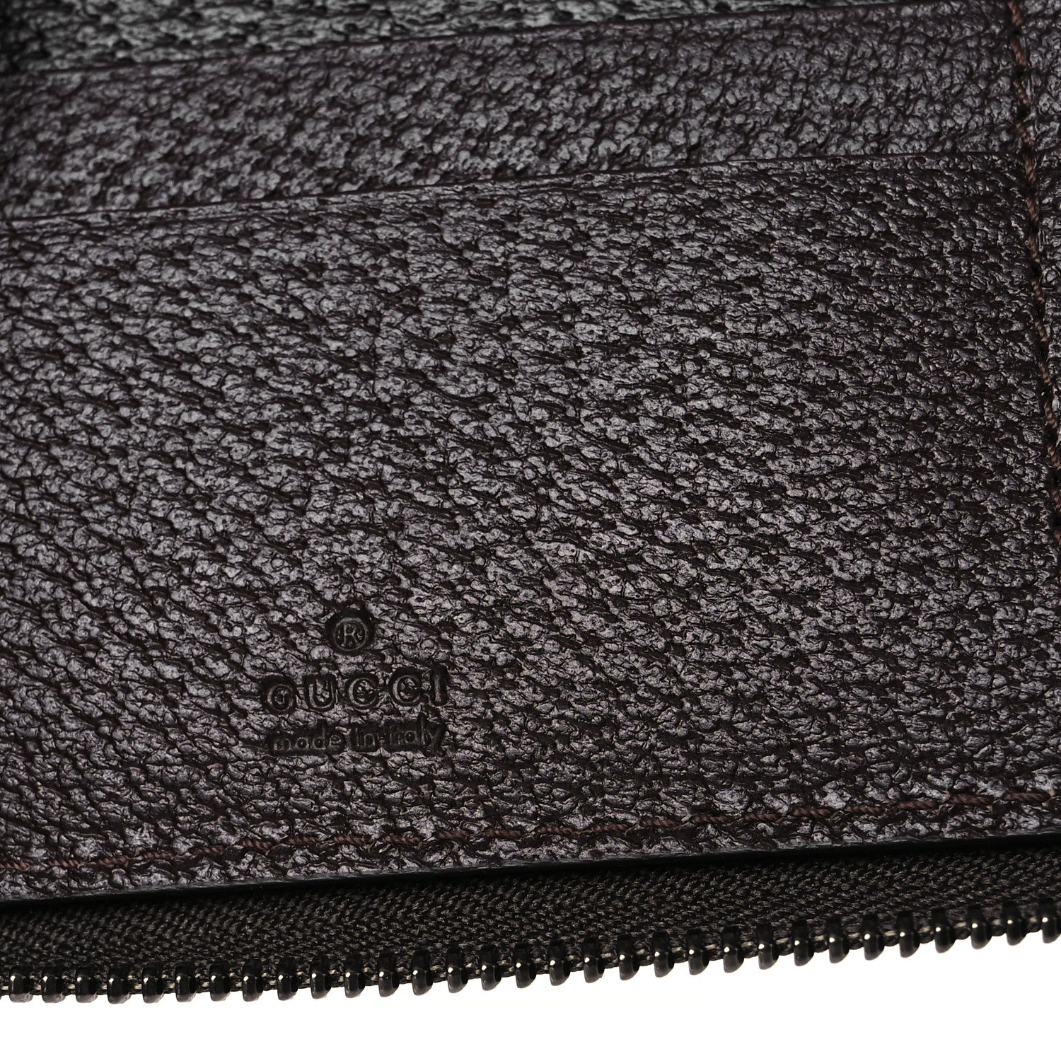 Gucci Monogram Metal Bar Zip Around Travel Wallet Dark Brown 6 of 7