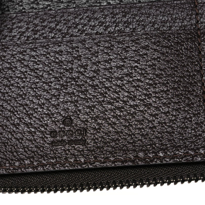 Gucci Monogram Metal Bar Zip Around Travel Wallet Dark Brown 6 of 7