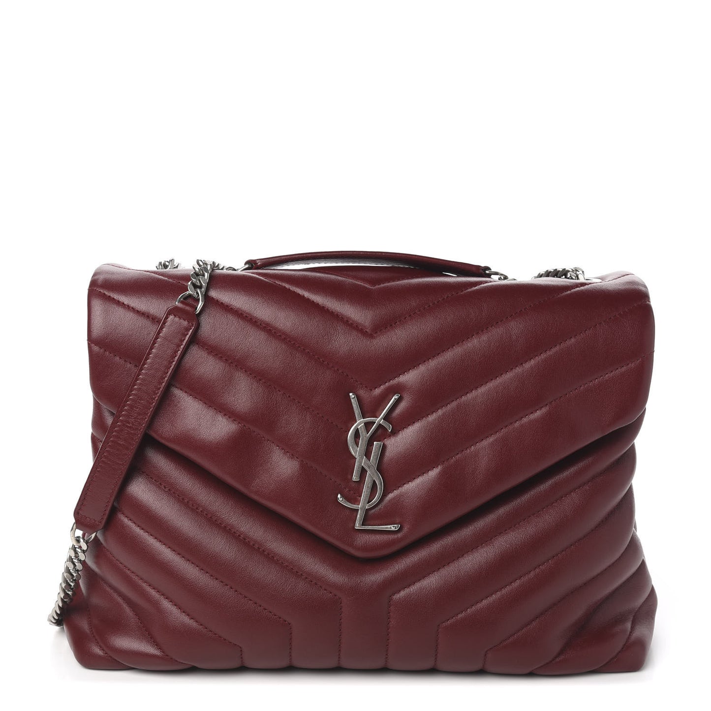 Calfskin Y Quilted Monogram Medium Loulou Chain Satchel Palissandre