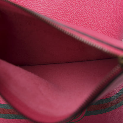 Gucci Grained Calfskin Logo Drawstring Backpack Box Pink Green Black 11 of 12