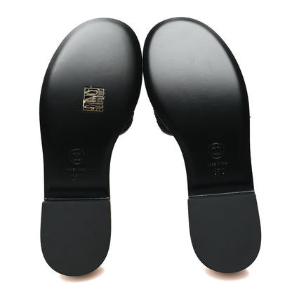 Chanel Tweed Cork CC Chain Mule Sandal 37 Black 6 of 9