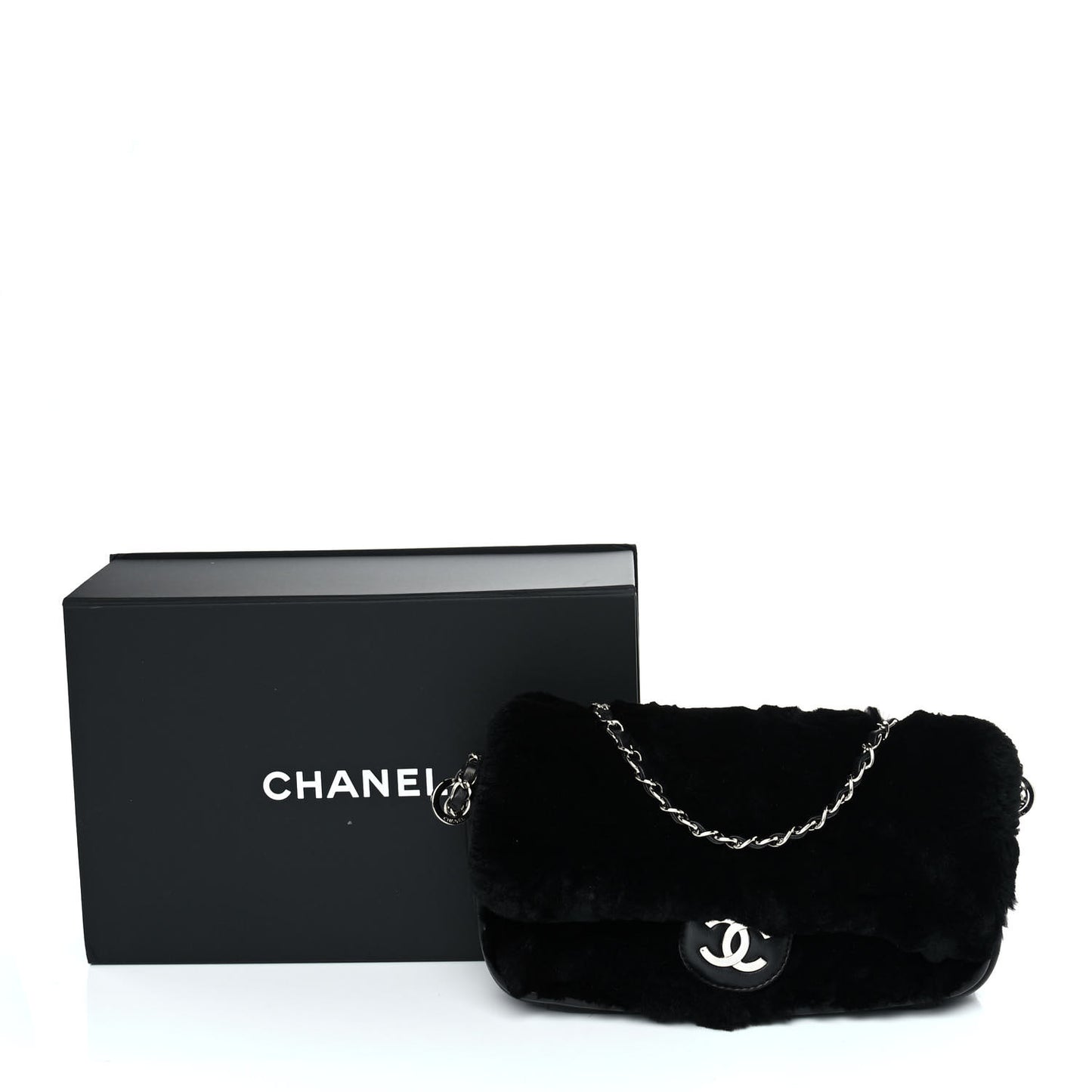 Rabbit Fur Flap Black