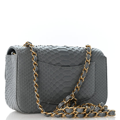 Chanel Snakeskin Mini Rectangular Flap Grey 2 of 11