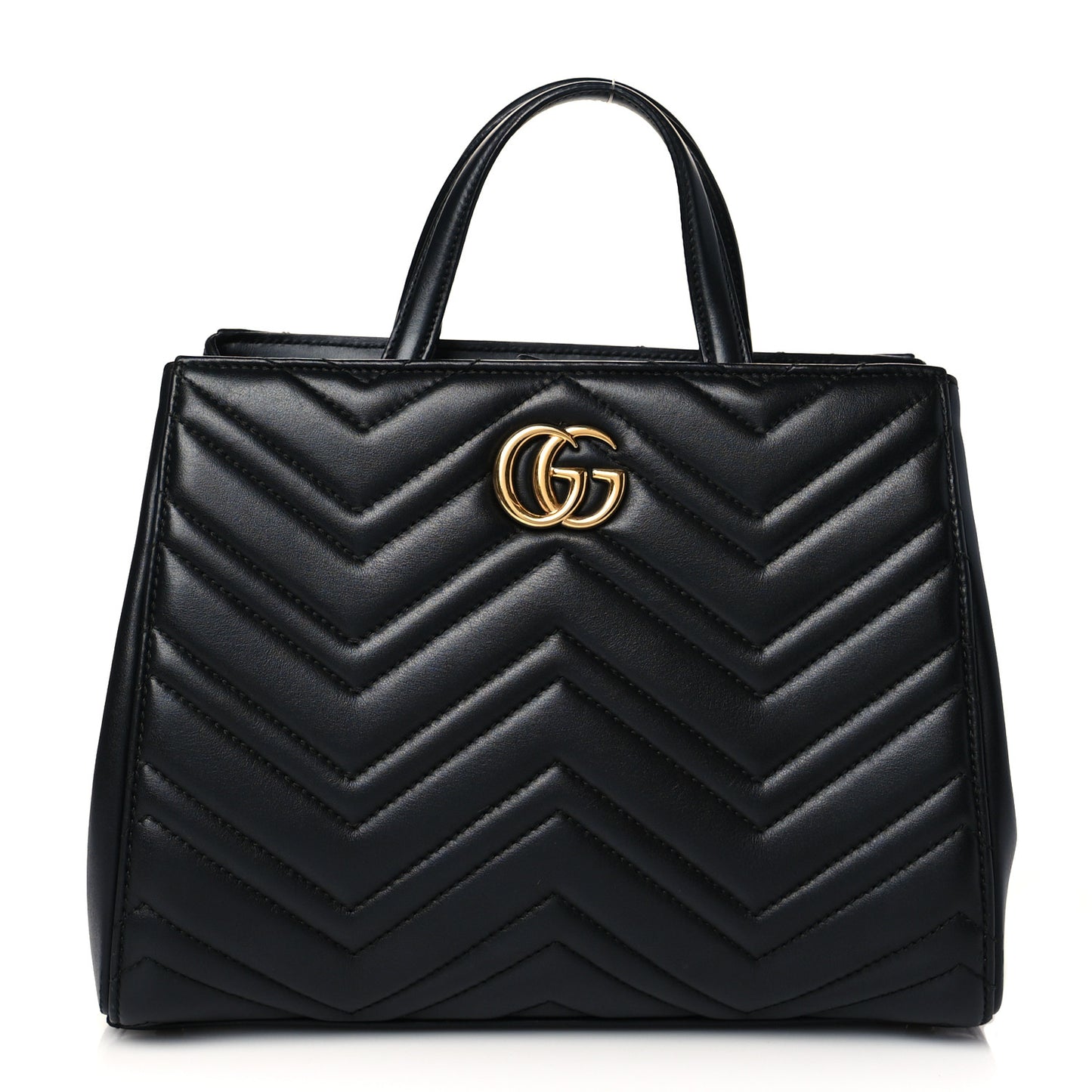 Calfskin Matelasse Small GG Marmont Tote Black